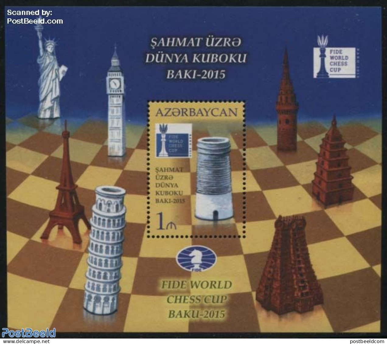Azerbaijan 2015 FIDE World Chess Cup S/s, Mint NH, Sport - Chess - Echecs