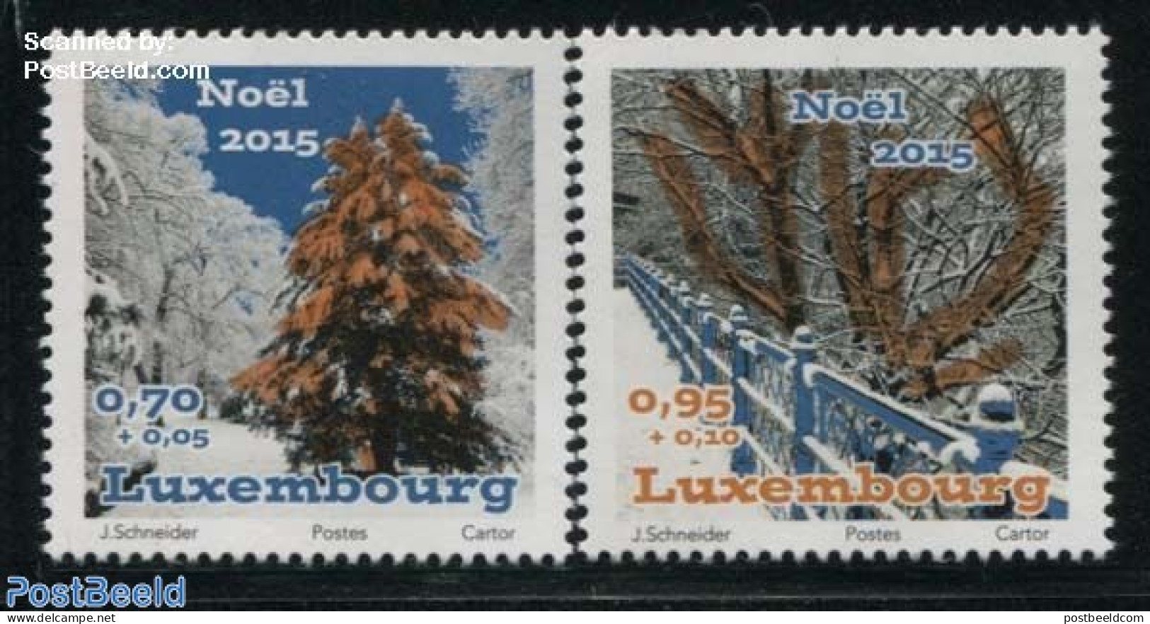 Luxemburg 2015 Christmas 2v, Mint NH, Religion - Christmas - Unused Stamps