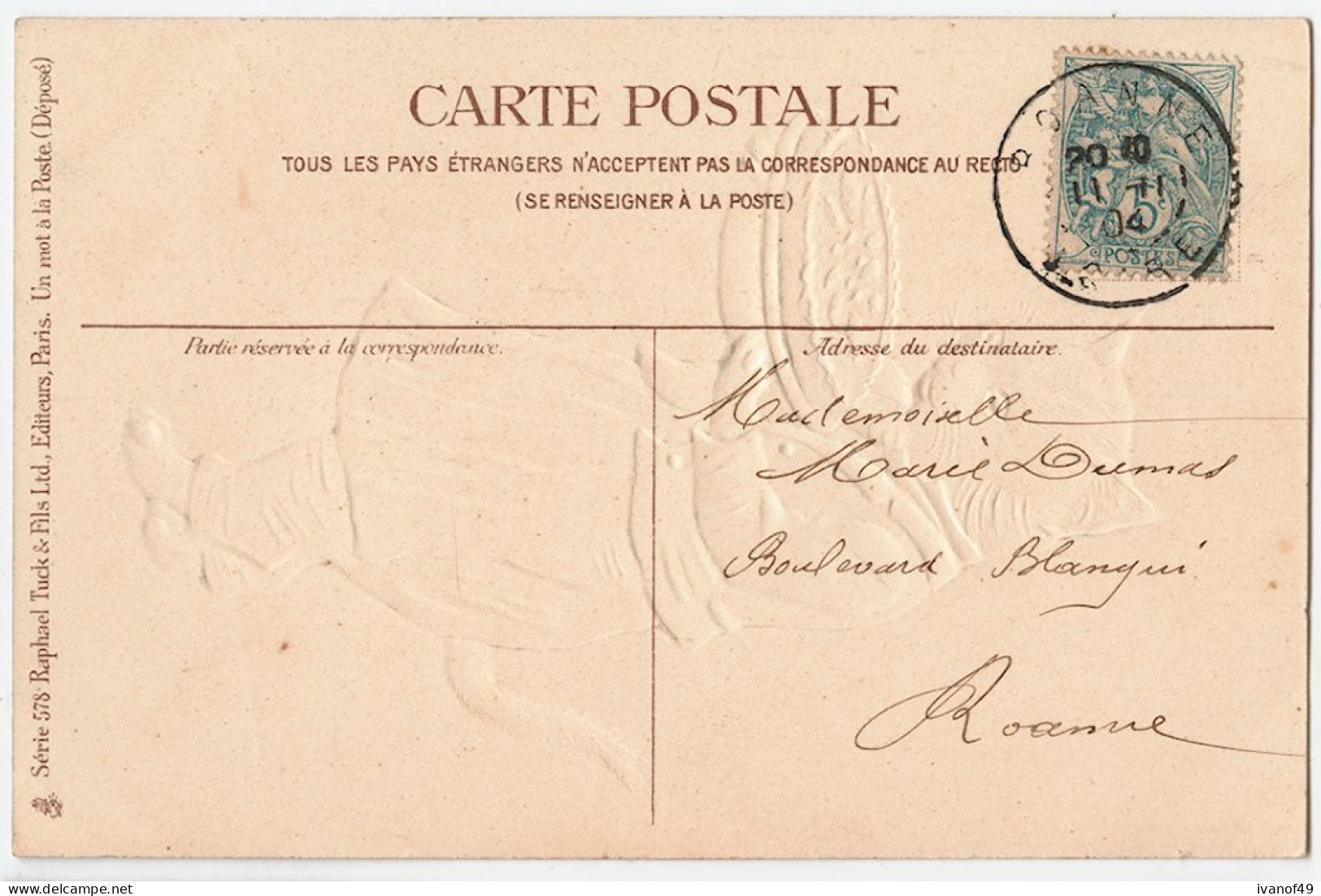 Belle Carte Fantaisie - CHAT HUMANISE LIVRANT UN GATEAU CARTE GAUFFREE - CPA - Précurseur Raphael Tuck 1904 - Katten