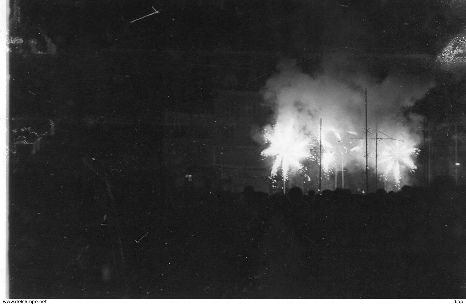 Photographie Photo Vintage Snapshot Pyrotechnie Feu Artifice Lumi&egrave;re Nuit - Autres & Non Classés