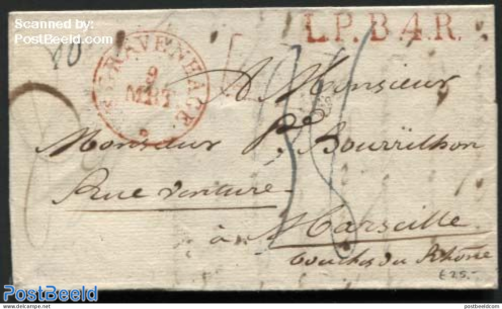 Netherlands 1829 Letter From S-Gravenhage To Marseille, Postal History - ...-1852 Prephilately