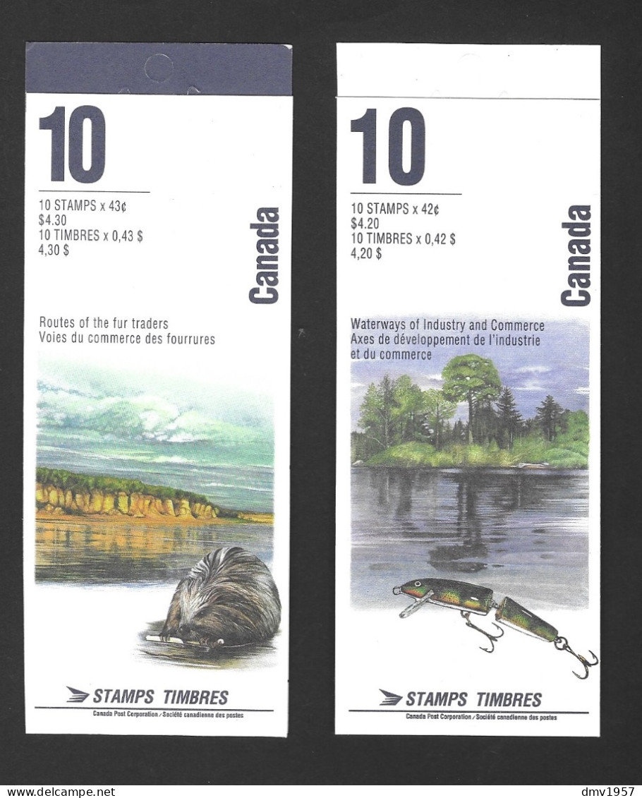 Canada 1992 & 1994 MNH Rivers SB155 & SB 185 Booklets - Nuevos