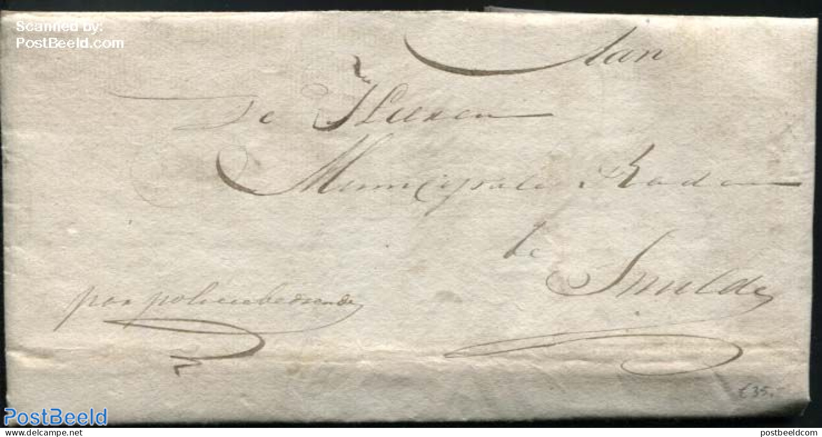 Netherlands 1812 Local Letter Smilde (transported By Police Officer), Postal History, Various - Police - ...-1852 Precursori