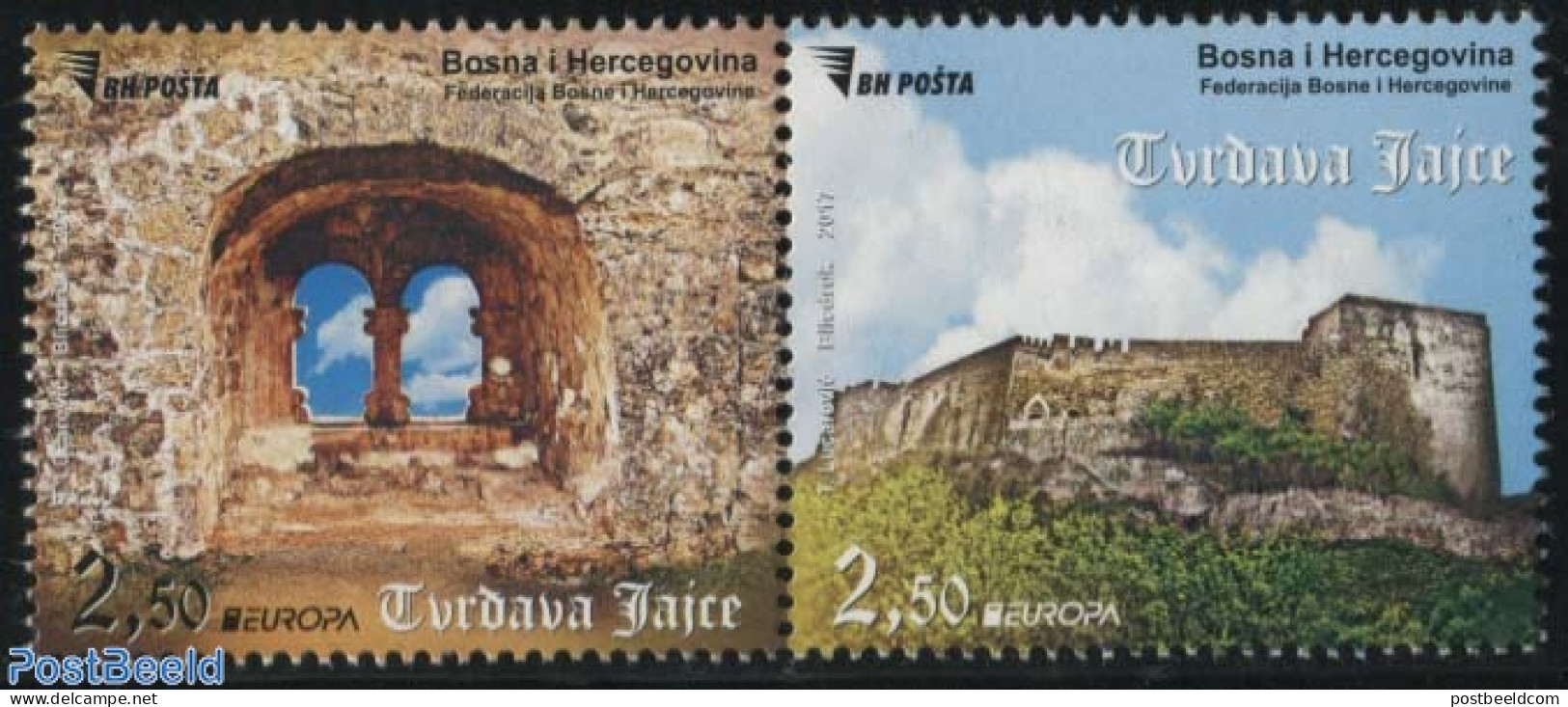 Bosnia Herzegovina 2017 Europa, Castles 2v [:], Mint NH, History - Europa (cept) - Art - Castles & Fortifications - Kastelen