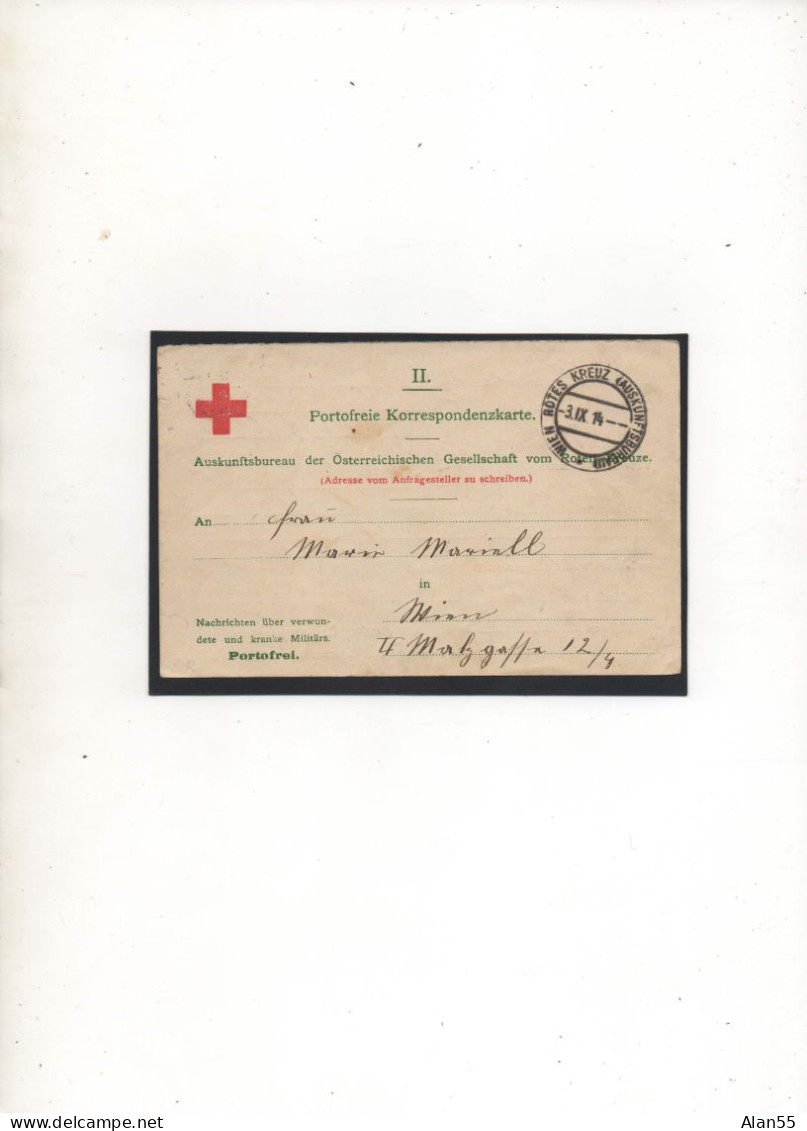 AUTRICHE-HONGRIE,1914,  CORRESPONDANCE PRISONNIER DE GUERRE ,ROTES KREUZ, WIEN,  CENSURE - Covers & Documents