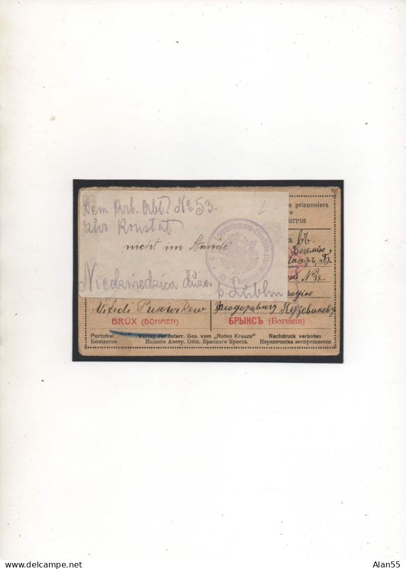 AUTRICHE-HONGRIE,1915,  CORRESPONDANCE PRISONNIER DE GUERRE ,BOHMEN,  CENSURE - Covers & Documents