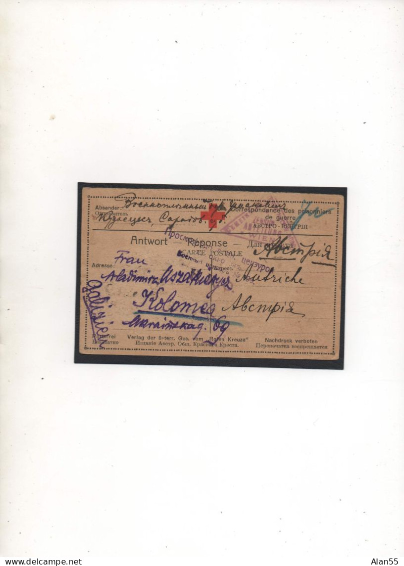 AUTRICHE-HONGRIE,1917,  CORRESPONDANCE PRISONNIER DE GUERRE ,GALICIEN,  CENSURE - Brieven En Documenten