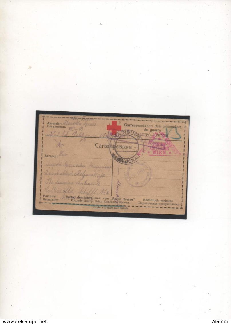 AUTRICHE-HONGRIE,1917,  CORRESPONDANCE PRISONNIER DE GUERRE,RUSSIE , CENSURE - Brieven En Documenten