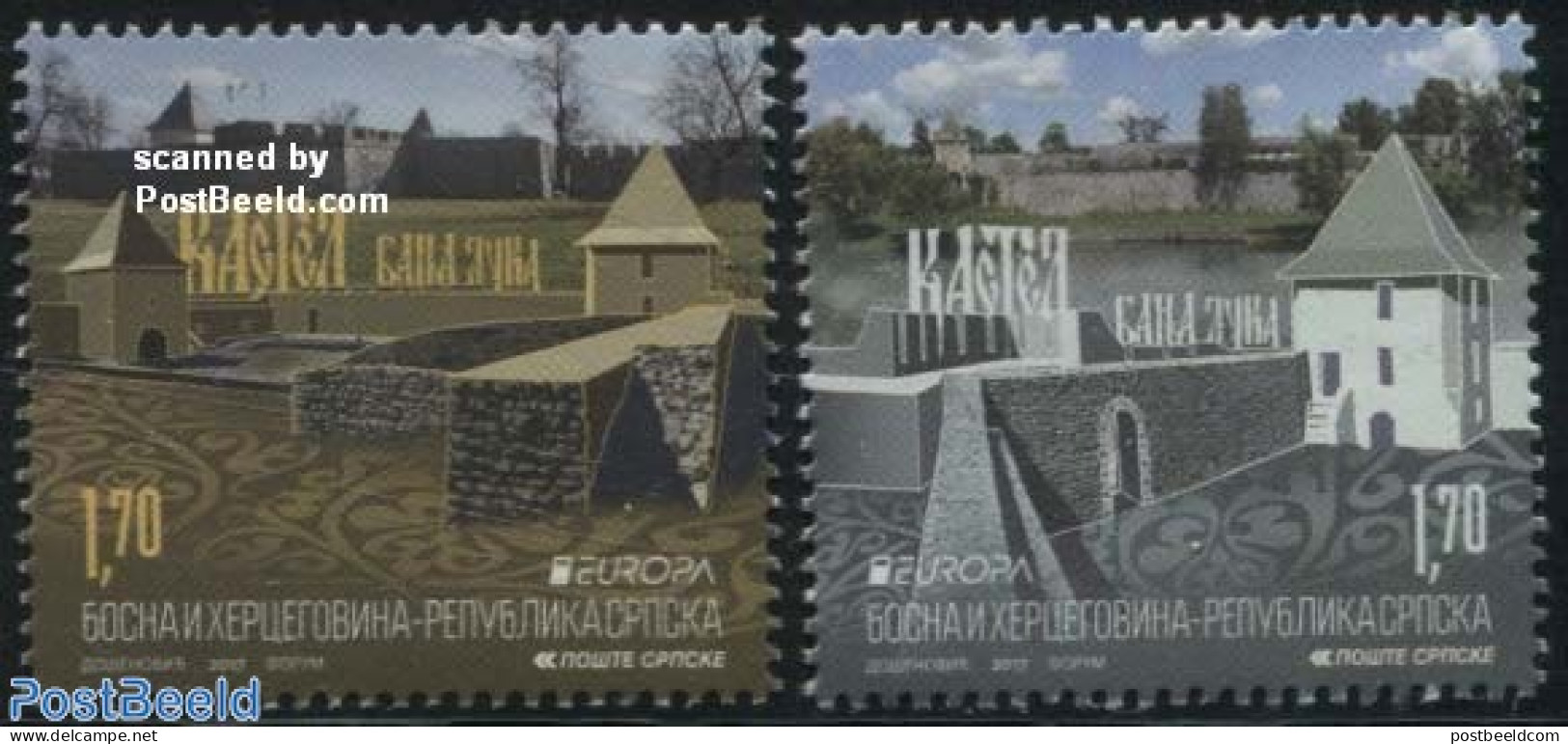 Bosnia Herzegovina - Serbian Adm. 2017 Europa, Castles 2v, Mint NH, History - Europa (cept) - Art - Castles & Fortific.. - Kastelen