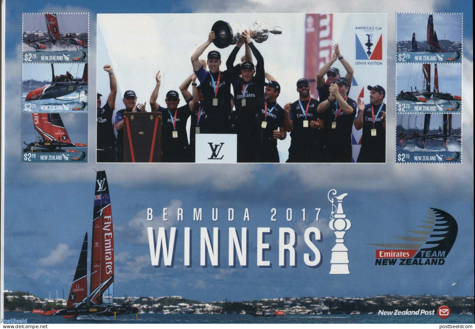 New Zealand 2017 America's Cup, Bermuda 2017 Winners, Mint NH, Sport - Sailing - Ungebraucht