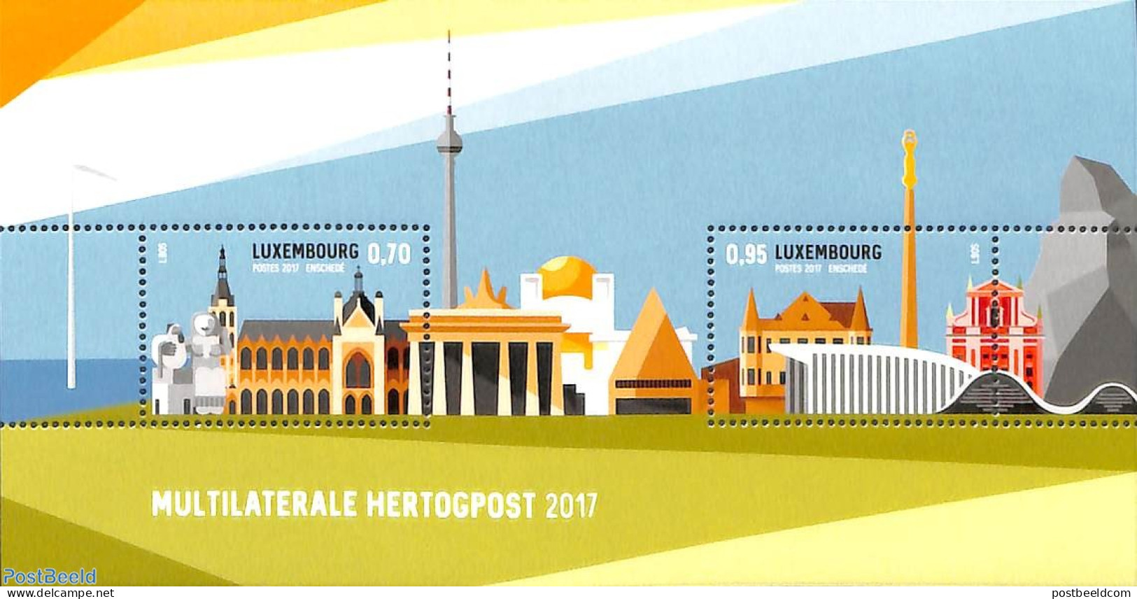Luxemburg 2017 Multilaterale Hertogpost 2017 S/s, Mint NH, Various - Philately - Joint Issues - Art - Architecture - Ongebruikt