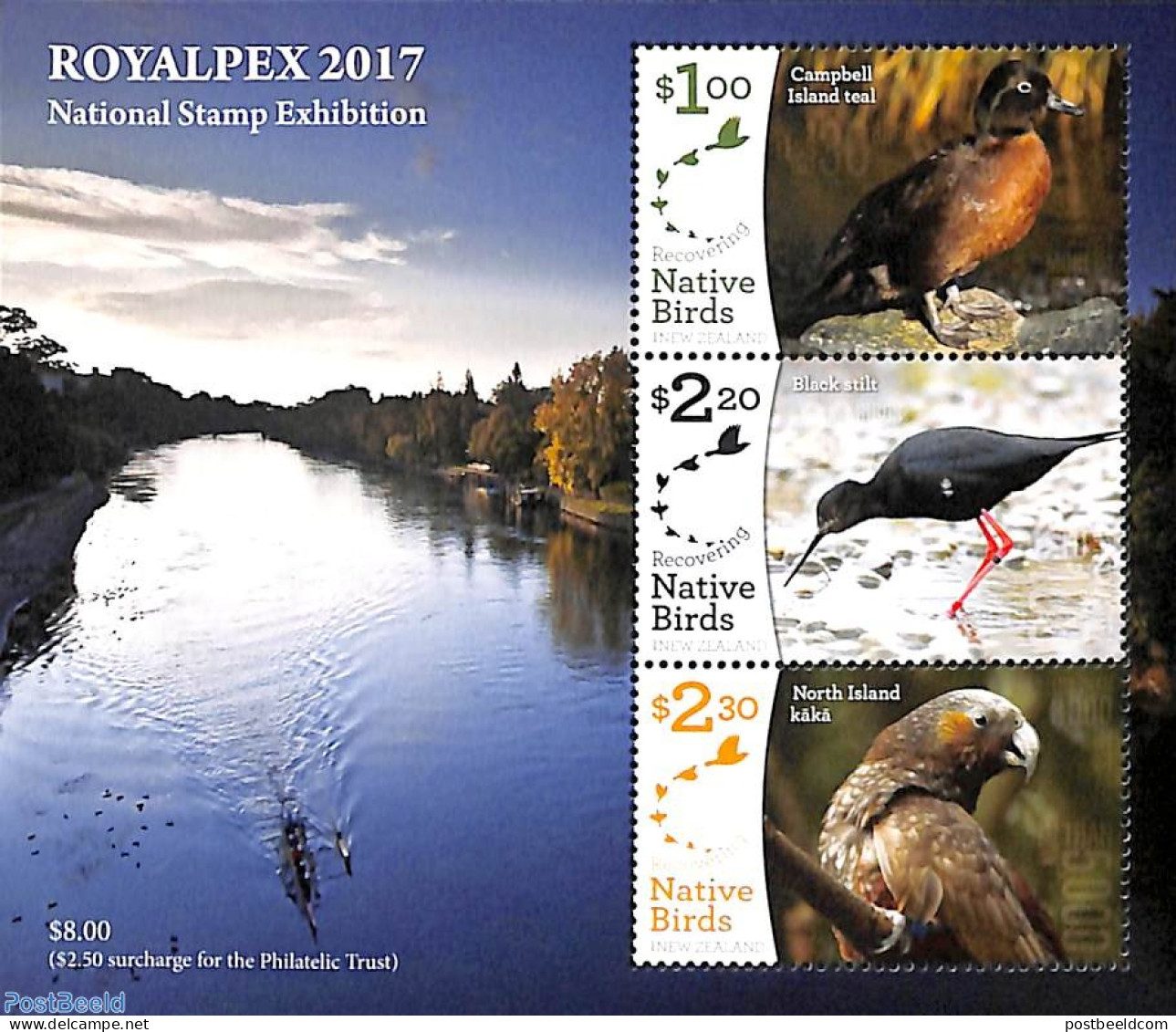 New Zealand 2017 Royalpex 2017 S/s, Mint NH, Nature - Birds - Birds Of Prey - Parrots - Philately - Unused Stamps