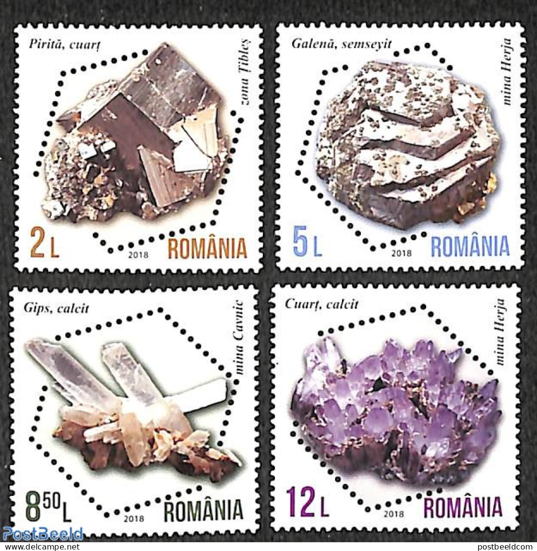 Romania 2018 Minerals 4v, Mint NH, History - Geology - Unused Stamps