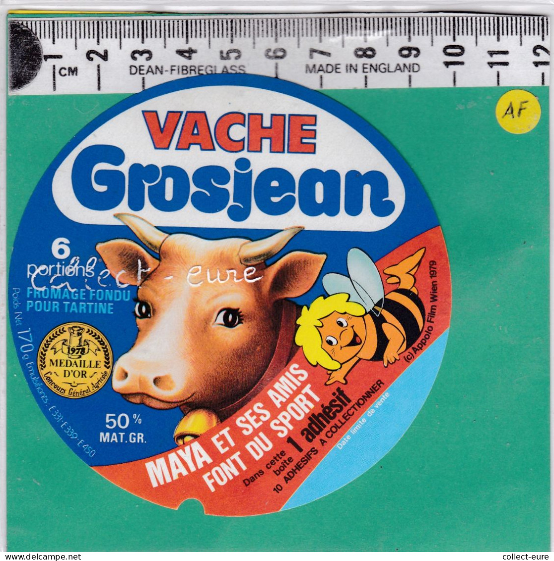 C1289 FROMAGE FONDU VACHE GROJEAN 6 PORTIONS MAYA ET SES AMIS 170 Gr - Fromage