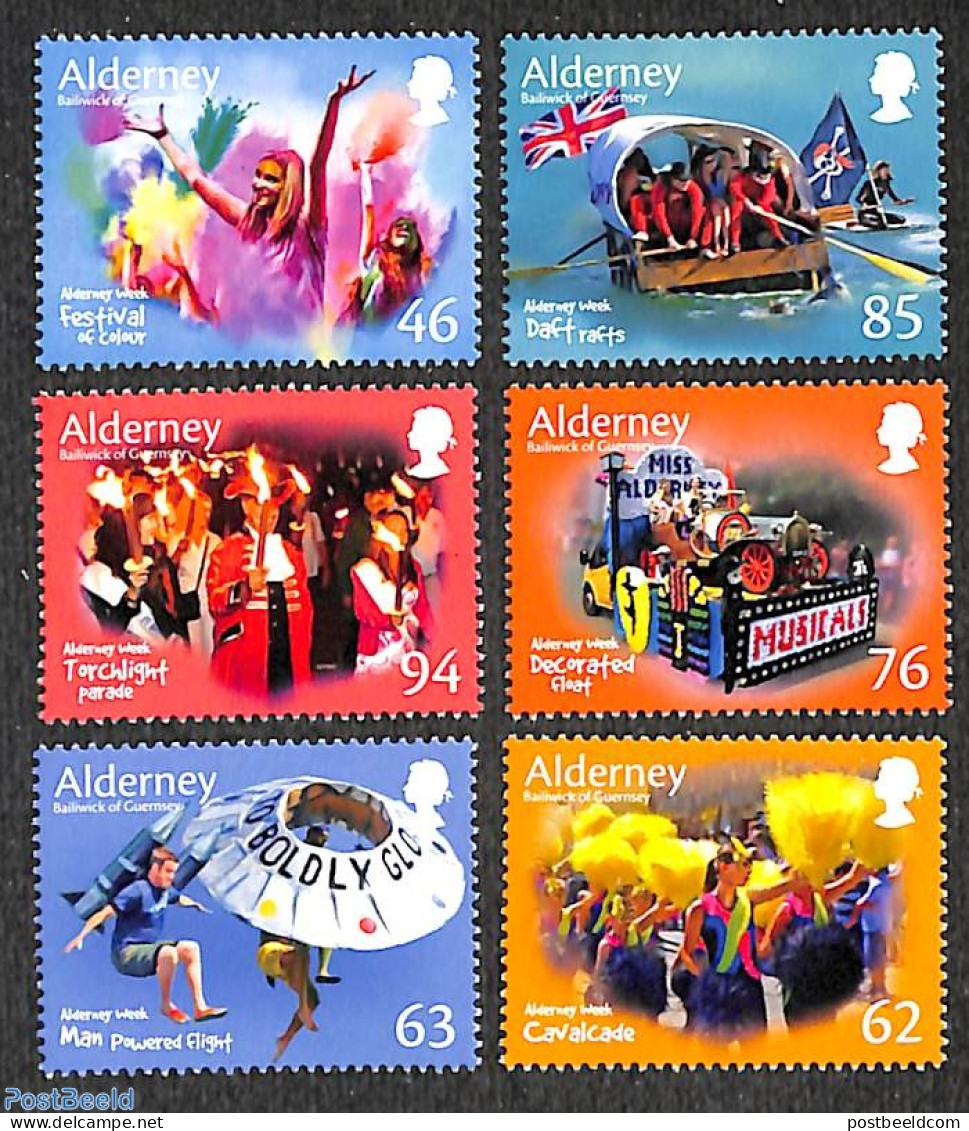 Alderney 2018 Alderney Week 6v, Mint NH, Transport - Various - Automobiles - Ships And Boats - Folklore - Voitures