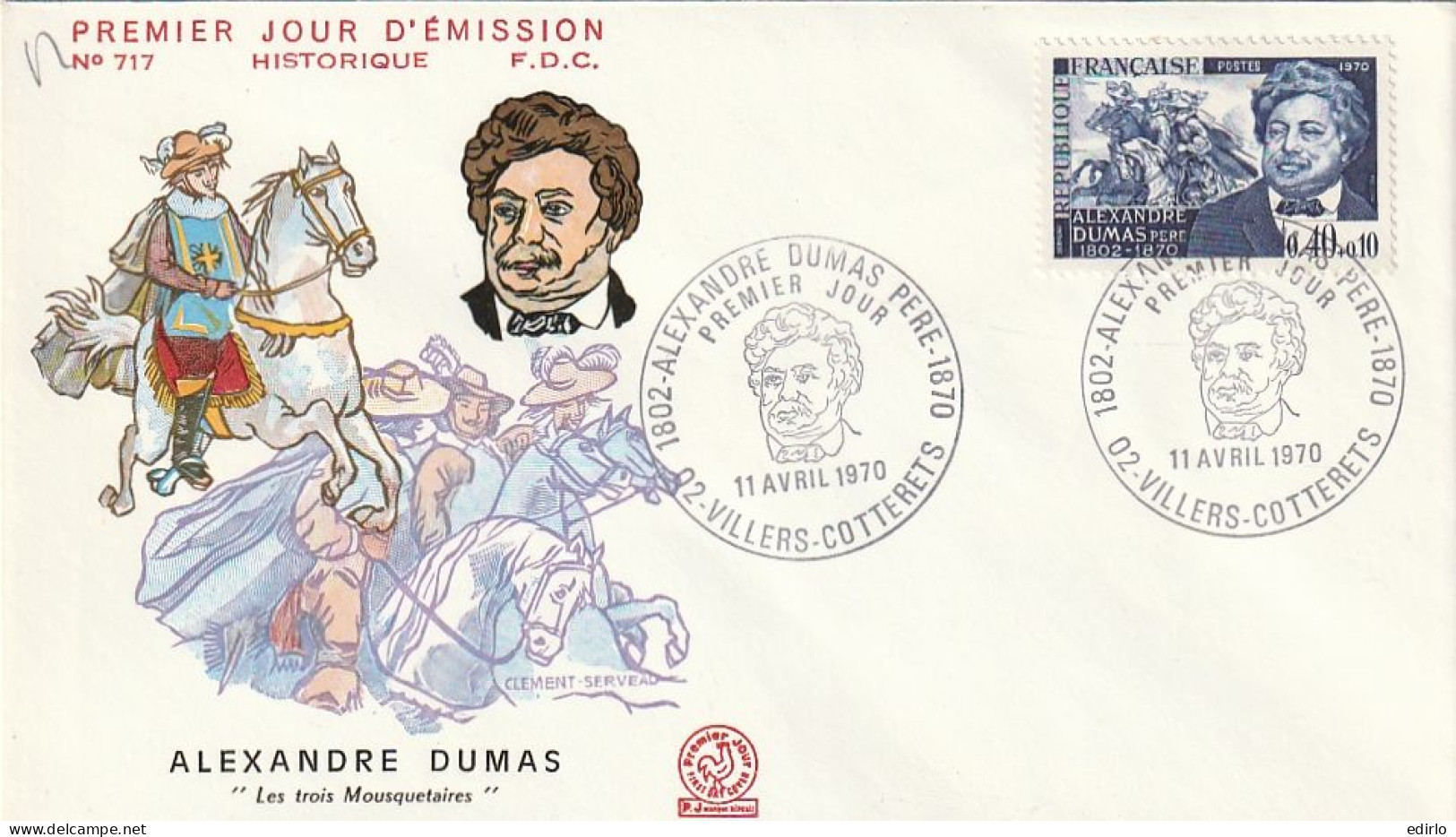 ///   FRANCE ///    PREMIER JOUR ---   ALEXANDRE DUMAS - 1970-1979