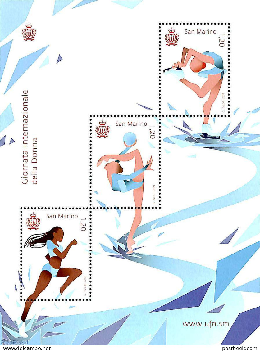 San Marino 2019 Int. Woman Day S/s, Mint NH, History - Sport - Women - Skating - Unused Stamps