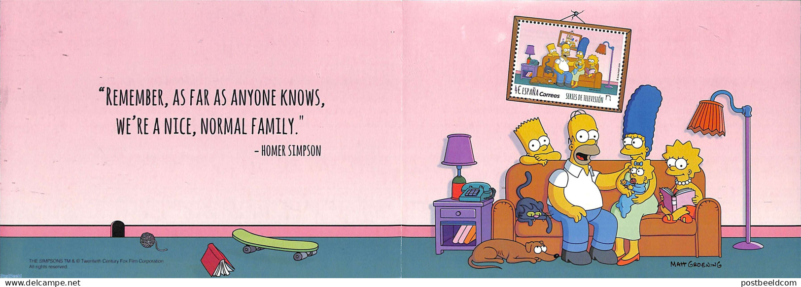 Spain 2019 Simpsons Booklet, Mint NH, Stamp Booklets - Art - Comics (except Disney) - Nuevos