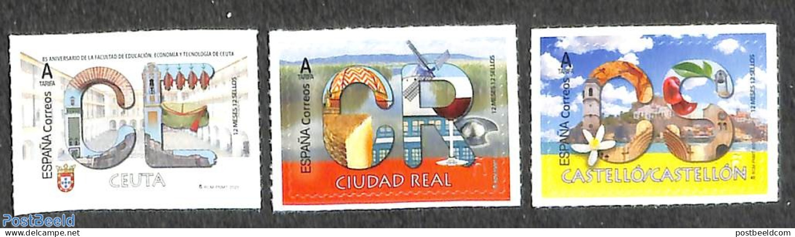 Spain 2020 Regions 3v S-a, Mint NH, Nature - Various - Wine & Winery - Mills (Wind & Water) - Neufs