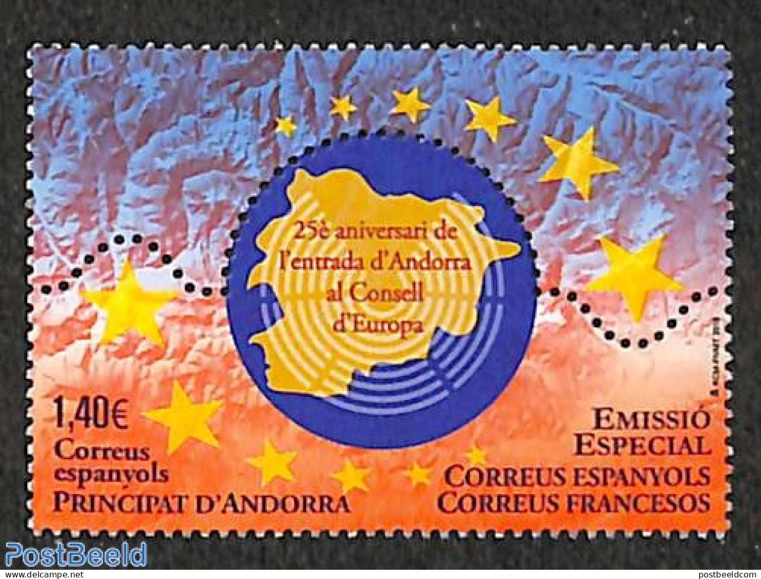 Andorra, Spanish Post 2019 25 Years European Council Member 1v, Mint NH, History - Various - Europa Hang-on Issues - J.. - Unused Stamps
