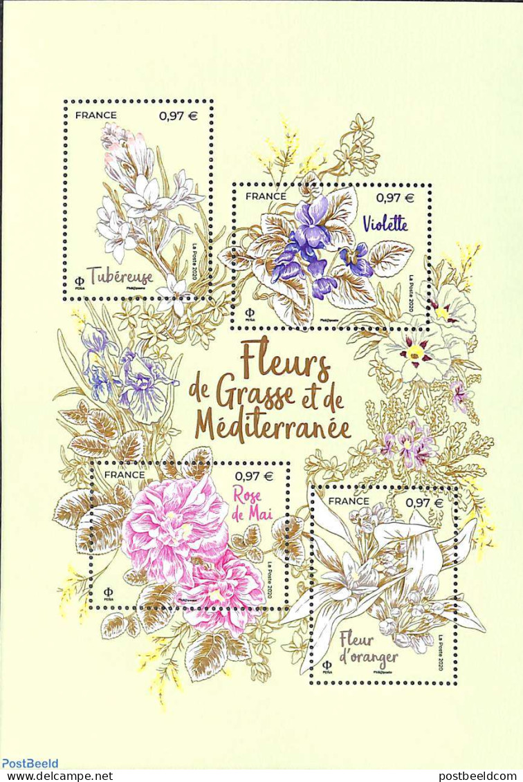 France 2020 Flowers S/s, Mint NH, Nature - Flowers & Plants - Unused Stamps