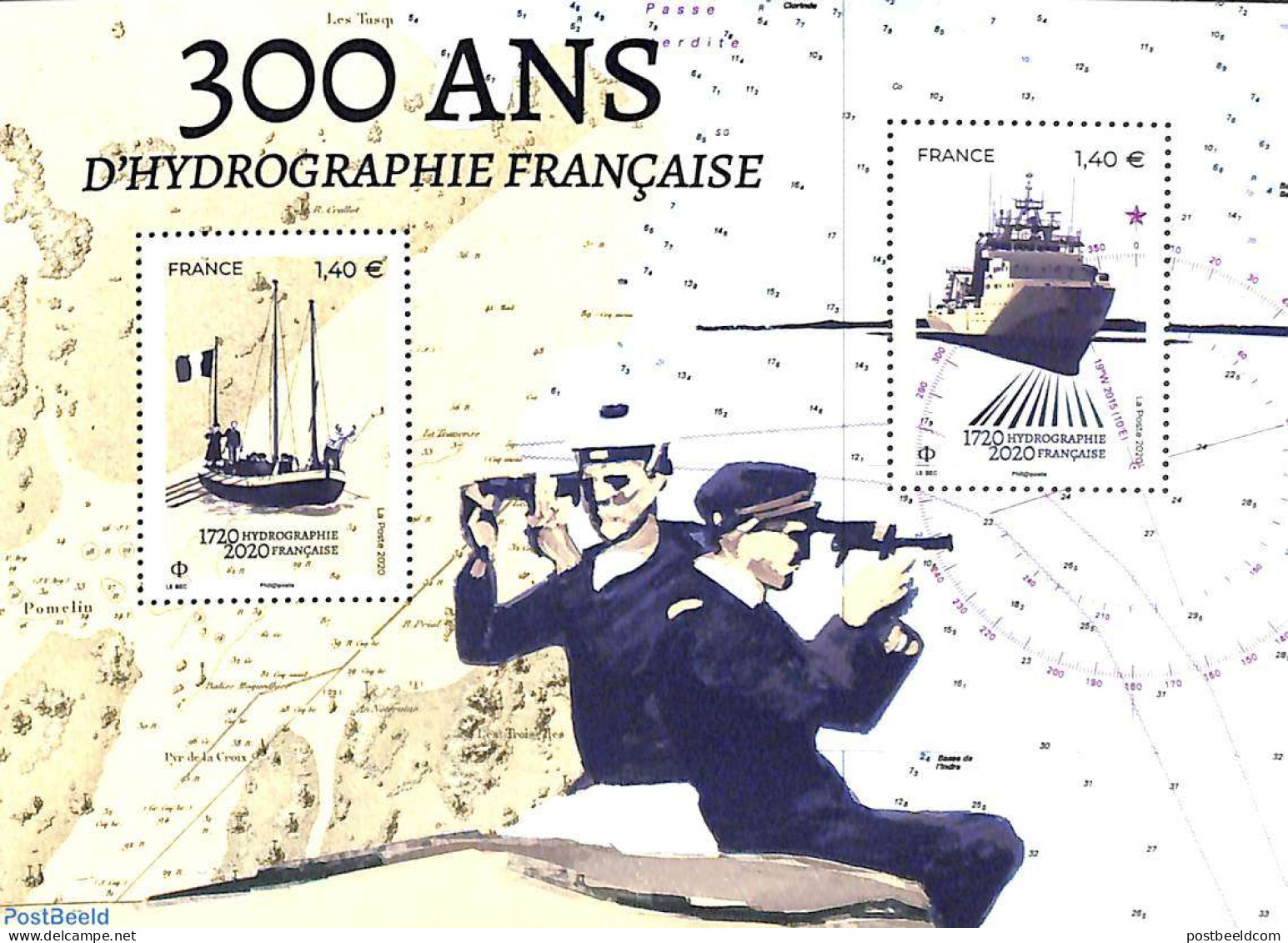 France 2020 Hydrography S/s, Mint NH, Science - Transport - Various - Weights & Measures - Ships And Boats - Maps - Nuovi