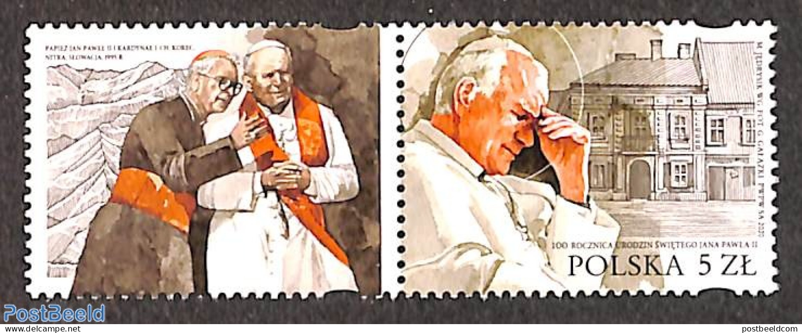 Poland 2020 Pope John Paul II 1v+tab, Joint Issue Slovensko, Mint NH, Religion - Various - Pope - Religion - Joint Iss.. - Nuovi