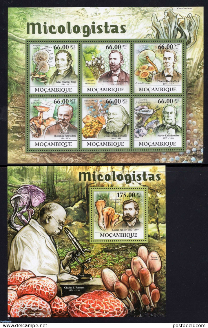 Mozambique 2011 Mycologists 2 S/s, Mint NH, Nature - Mushrooms - Mushrooms