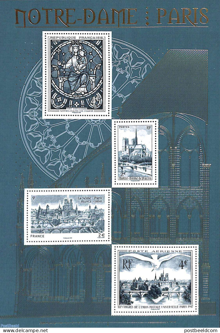 France 2020 Notre Dame Paris S/s, Mint NH, Nature - Religion - Birds - Churches, Temples, Mosques, Synagogues - Stamps.. - Nuovi