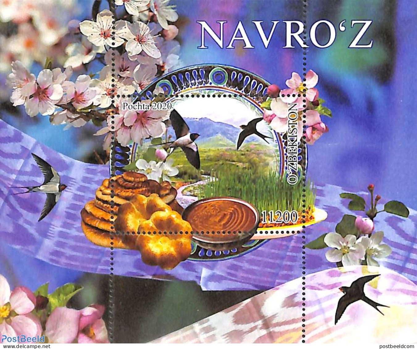 Uzbekistan 2020 Novruz S/s, Mint NH, Health - Nature - Food & Drink - Birds - Levensmiddelen