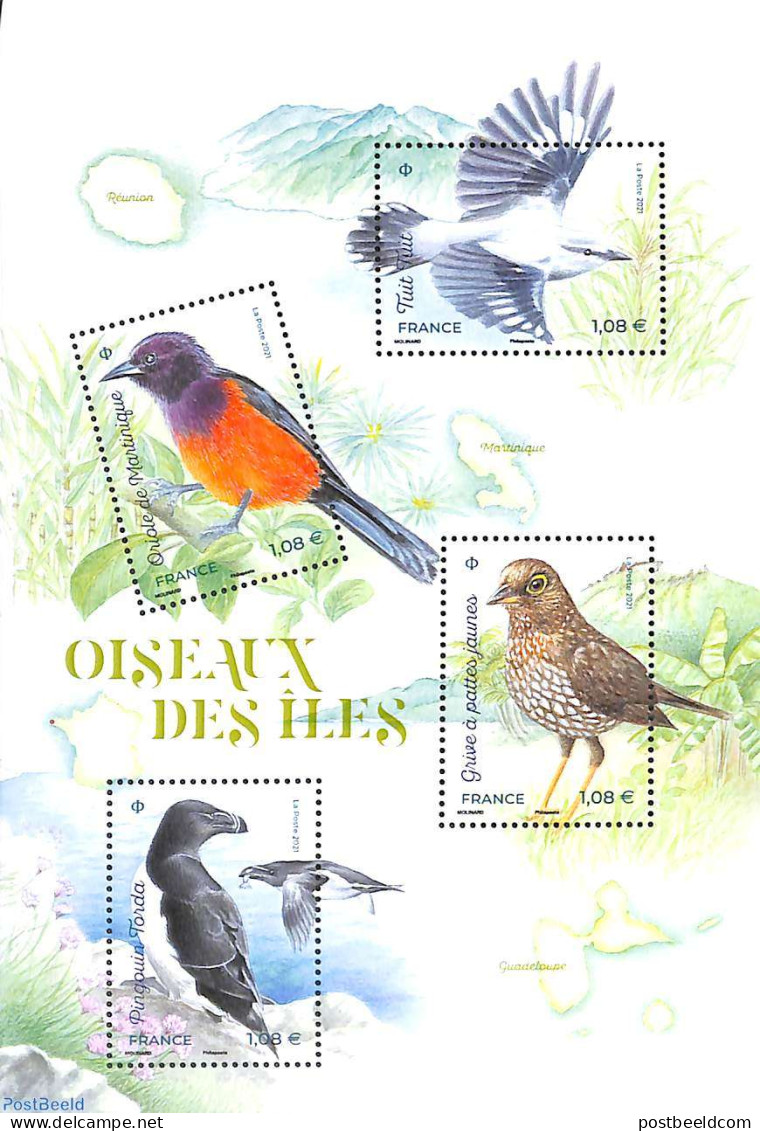 France 2021 Birds 4v M/s, Mint NH, Nature - Birds - Neufs