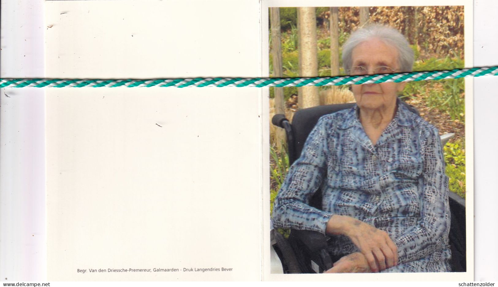 Maria Claus, Tollembeek 1912, Geraardsbergen 2010. Foto - Obituary Notices