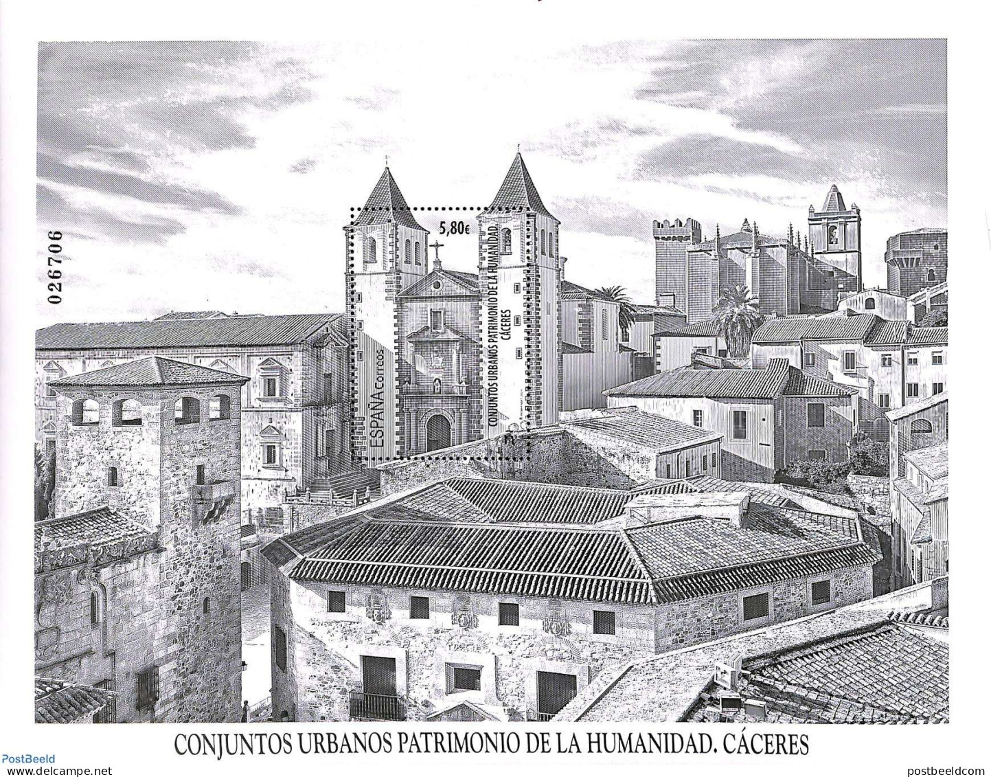 Spain 2021 World Heritage, Caceres S/s, Mint NH, History - Religion - World Heritage - Churches, Temples, Mosques, Syn.. - Nuevos