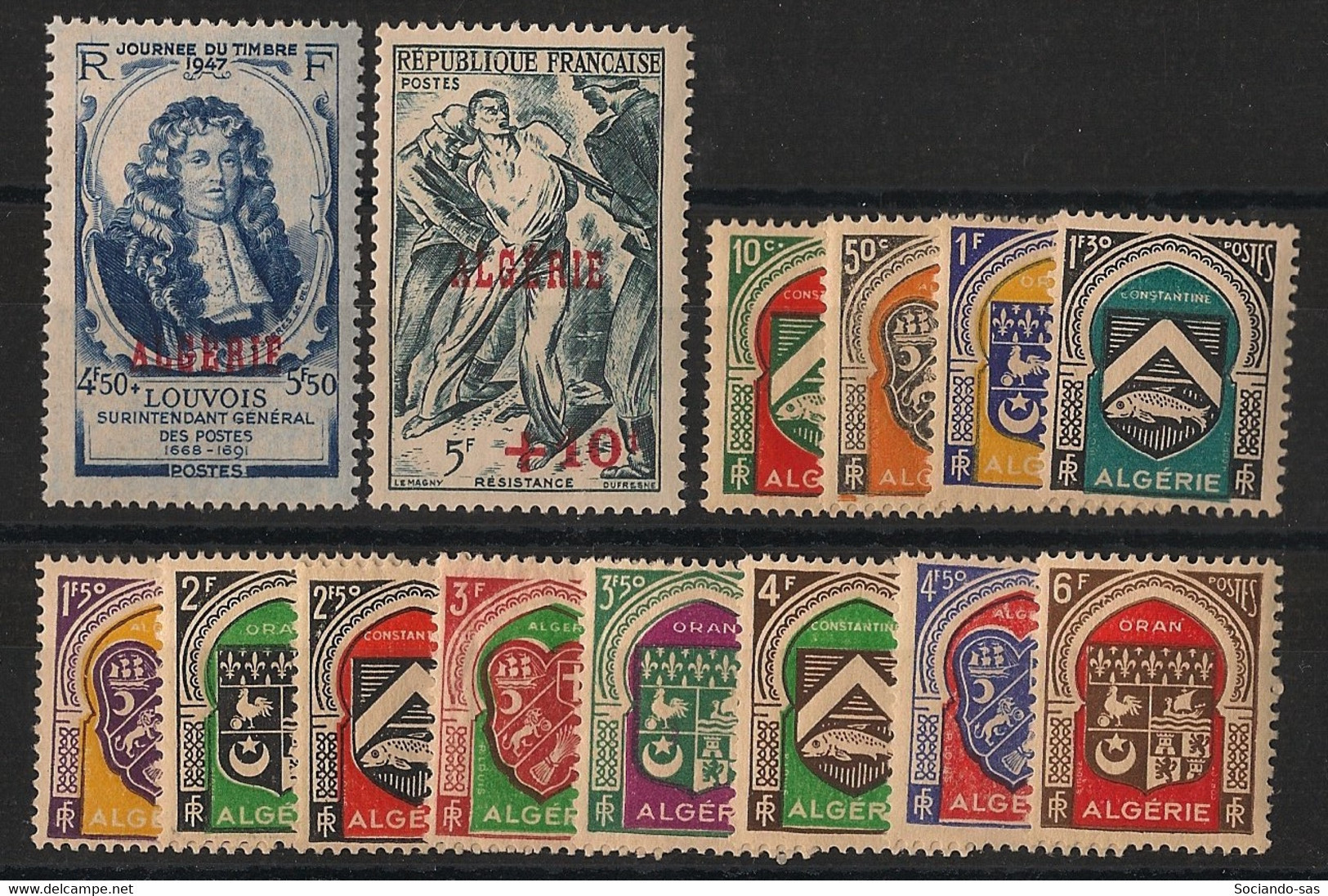 ALGERIE - Année Complète 1947 - N°YT. 253 à 266 - Complet - 14 Valeurs - Neuf Luxe ** / MNH / Postfrisch - Full Years