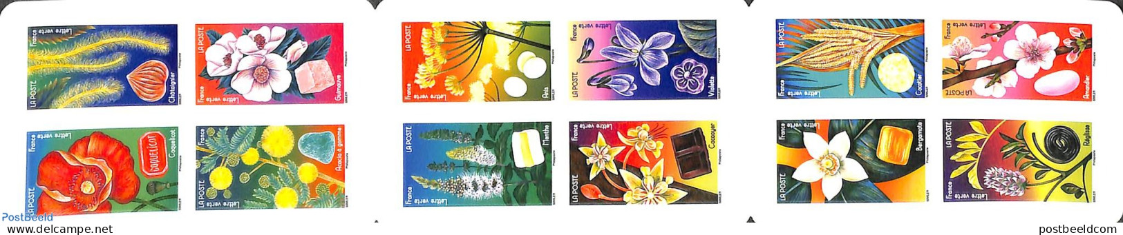 France 2022 Flowers 12v S-a In Booklet, Mint NH, Nature - Flowers & Plants - Stamp Booklets - Nuovi