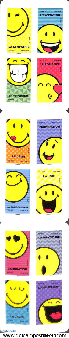 France 2022 Smileys 12v S-a In Booklet, Mint NH, Stamp Booklets - Nuovi
