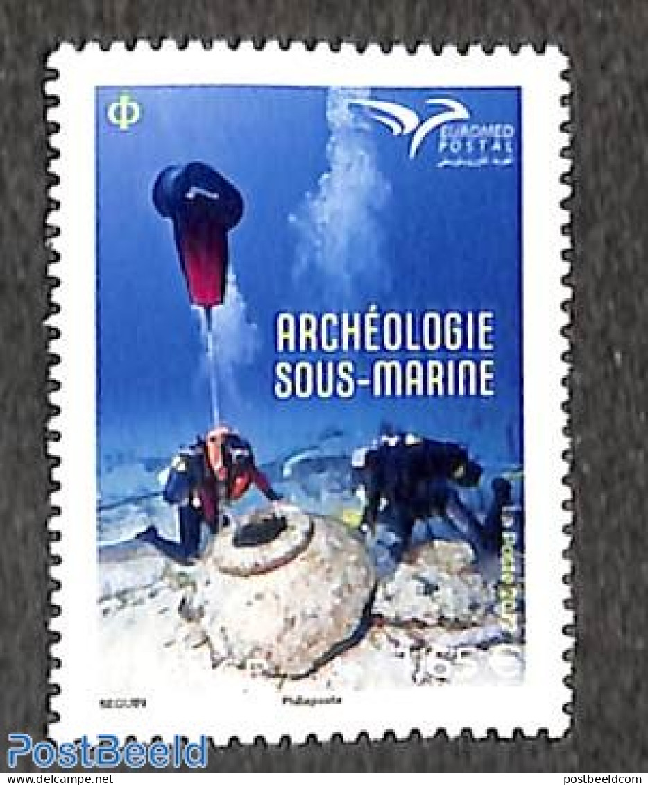 France 2022 Euromed, Maritime Archeology 1v, Mint NH, History - Sport - Archaeology - Diving - Unused Stamps