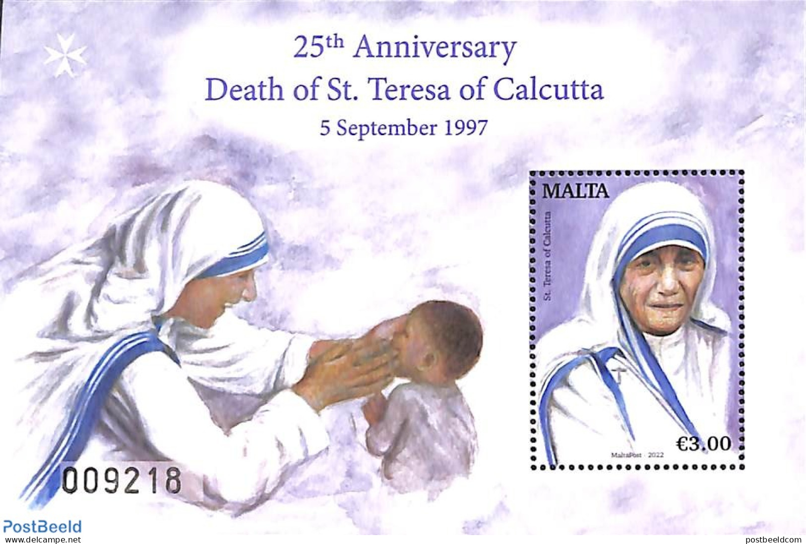 Malta 2022 Mother Theresa S/s, Mint NH, History - Religion - Nobel Prize Winners - Religion - Nobelprijs