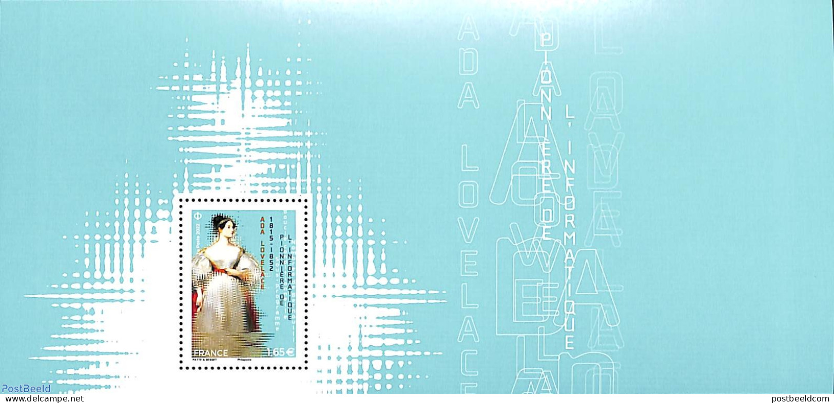 France 2022 Ada Lovelace, Special S/s, Mint NH, Science - Statistics - Nuovi