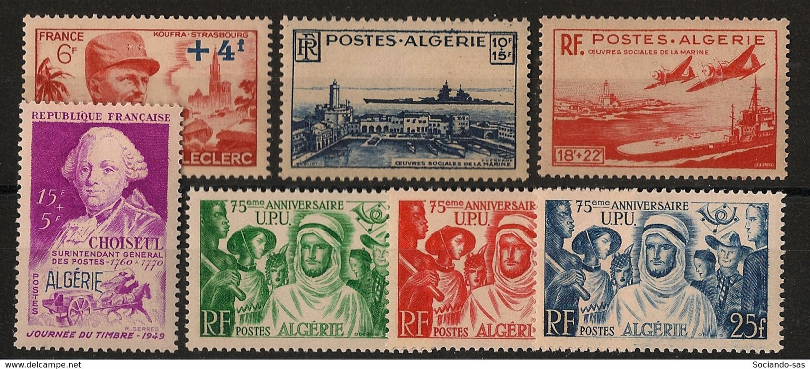 ALGERIE - Année Complète 1949 - N°YT. 272 à 278 - Complet - 7 Valeurs - Neuf Luxe ** / MNH / Postfrisch - Komplette Jahrgänge