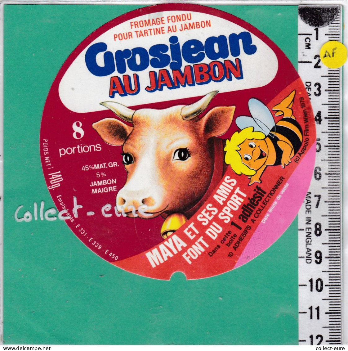 C1290 FROMAGE FONDU VACHE GROJEAN 8 PORTIONS MAYA ET SES AMIS 1979 - Fromage