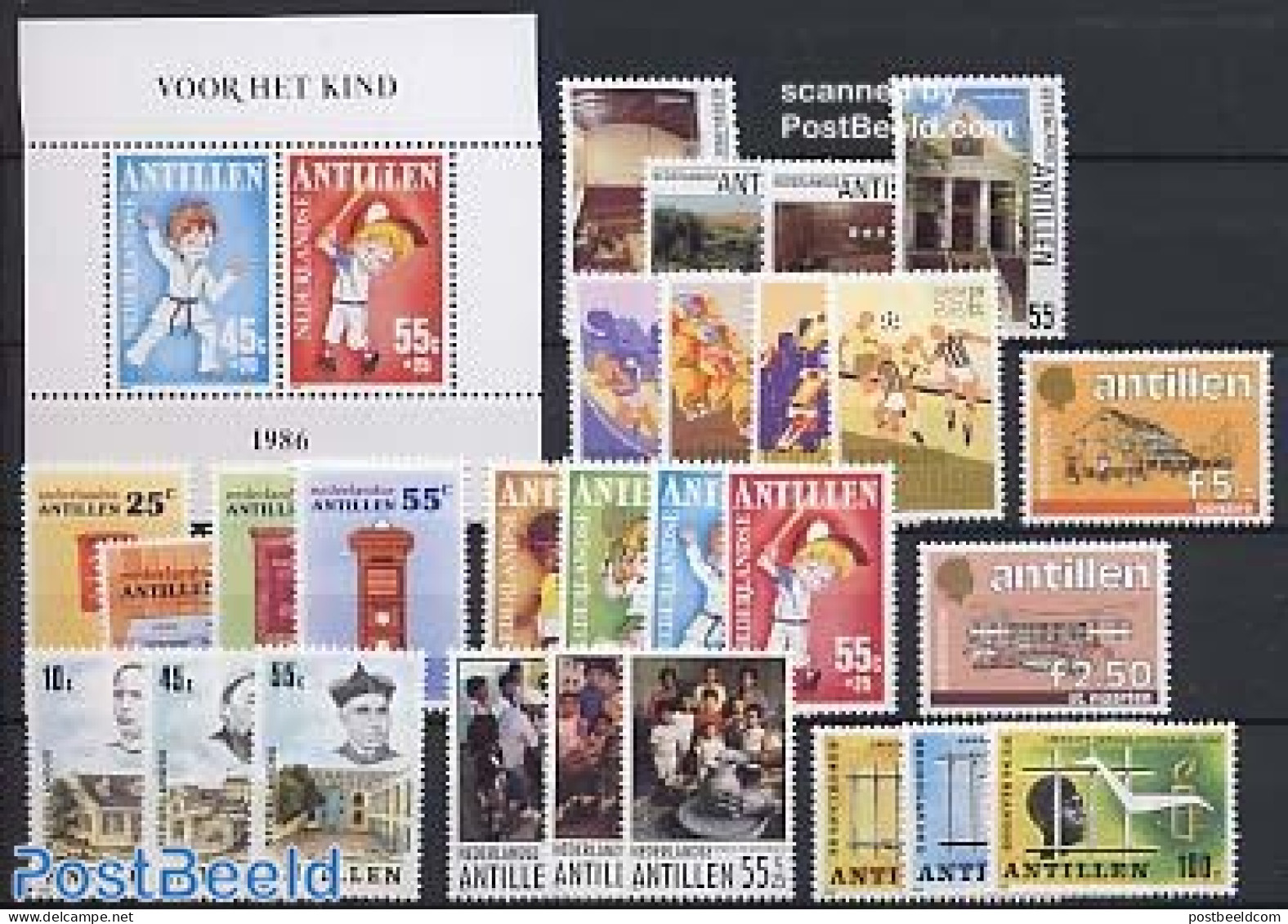 Netherlands Antilles 1986 Yearset 1986 (27v+1s/s), Unused (hinged), Various - Yearsets (by Country) - Unclassified