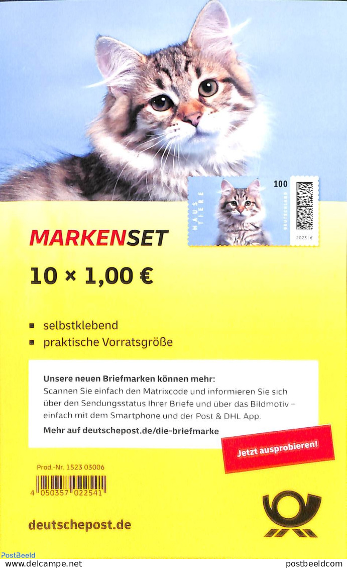 Germany, Federal Republic 2023 Cat Foil Booklet, Mint NH, Nature - Cats - Stamp Booklets - Ongebruikt