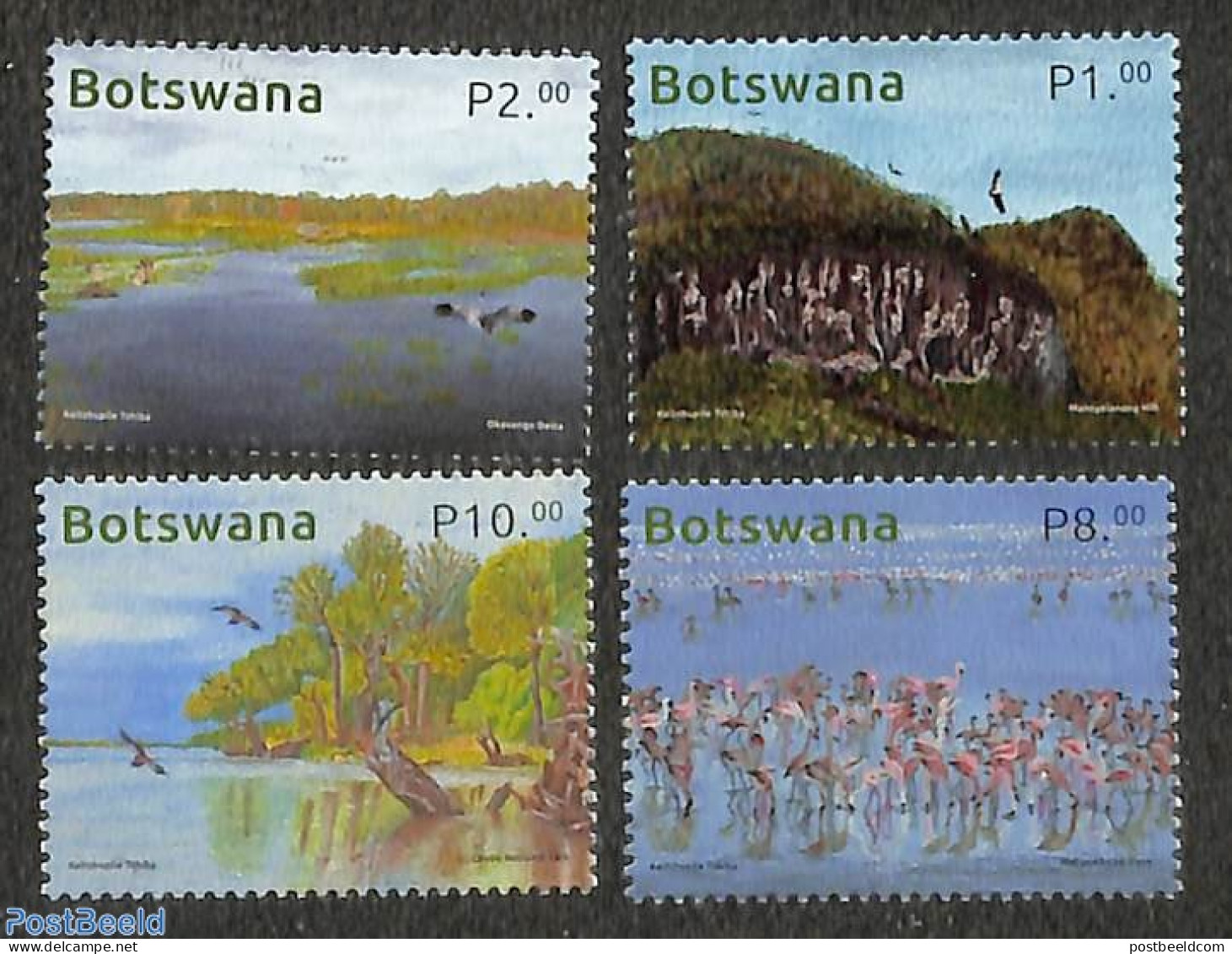 Botswana 2023 Bird Areas 4v, Mint NH, Nature - Birds - Flamingo - Botswana (1966-...)