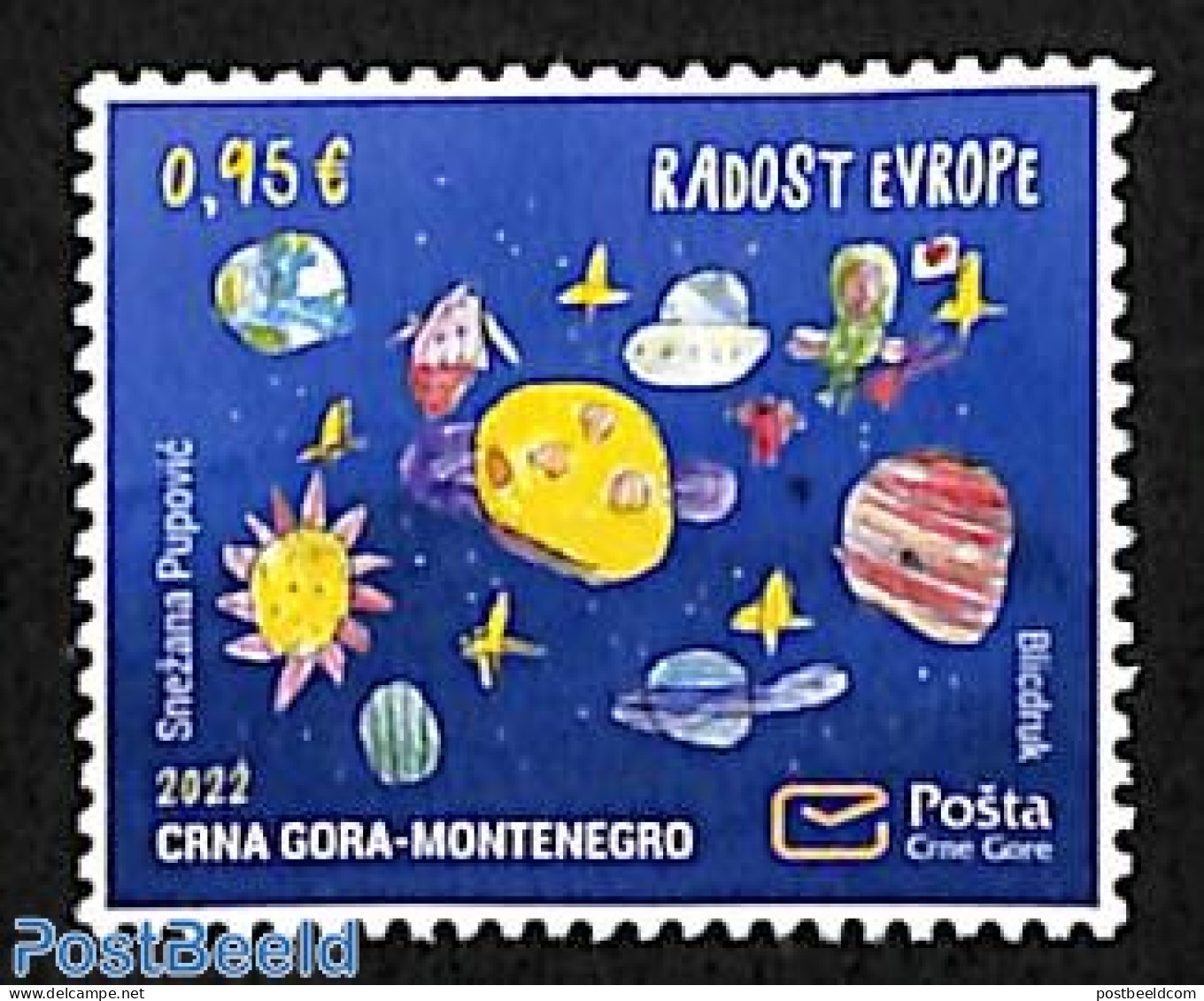 Montenegro 2022 European Joy 1v, Mint NH, History - Europa Hang-on Issues - Europese Gedachte