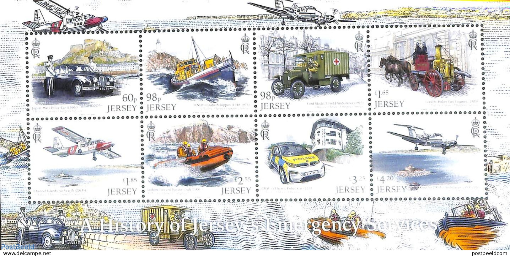 Jersey 2023 Emergency Services 8v M/s, Mint NH, Health - Transport - Various - Red Cross - Automobiles - Fire Fighters.. - Croix-Rouge