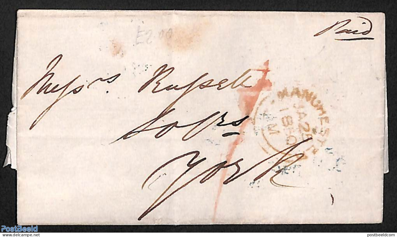 Great Britain 1850 Folding Letter From MACHESTER To York, Postal History - Storia Postale