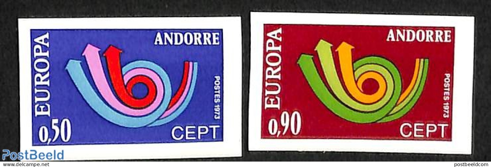 Andorra, French Post 1973 Europa 2v, Imperforated, Mint NH, History - Europa (cept) - Ungebraucht