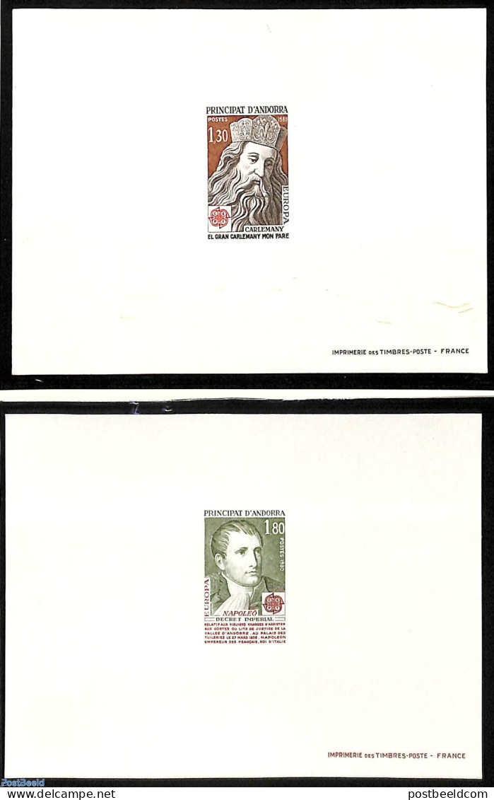 Andorra, French Post 1980 Europa, 2 Epreuves De Luxe, Mint NH, History - Europa (cept) - Unused Stamps