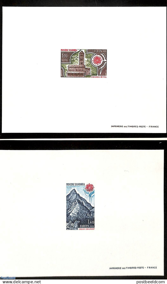 Andorra, French Post 1978 Europa, 2 Epreuves De Luxe, Mint NH, History - Europa (cept) - Ongebruikt